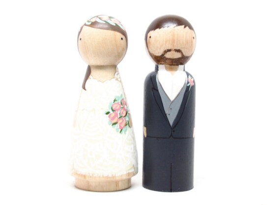 Cake Topper // Wedding Cake Topper // Peg Dolls // Wooden Cake