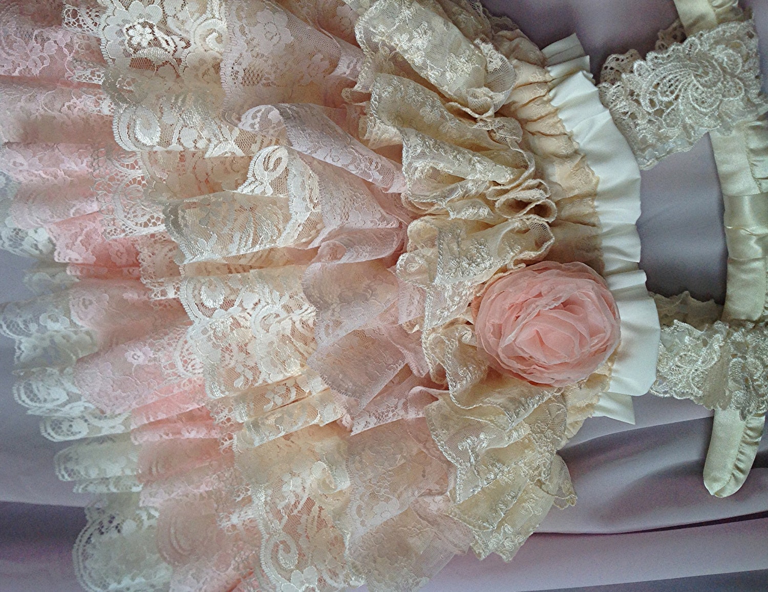 Vintage Ruffled Lace Wedding Flower Girl Dress Custom choice