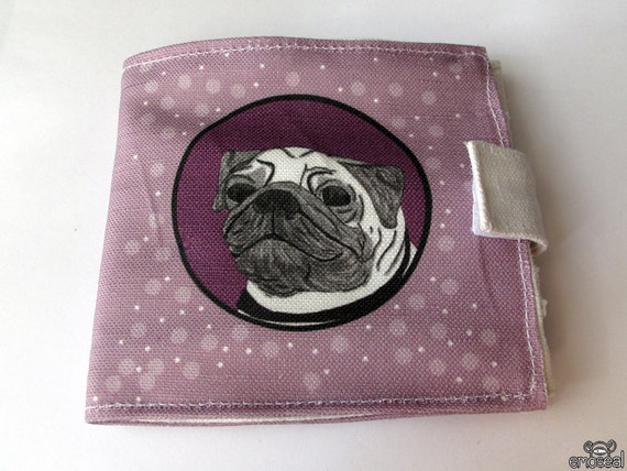 Purple Pug Wallet (with ID window and change pocket)