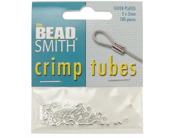 100 2mm Silver Crimp Bead Silver Plated 2mm x 2mm Crimp Tube Bead Silver Findings FB2S