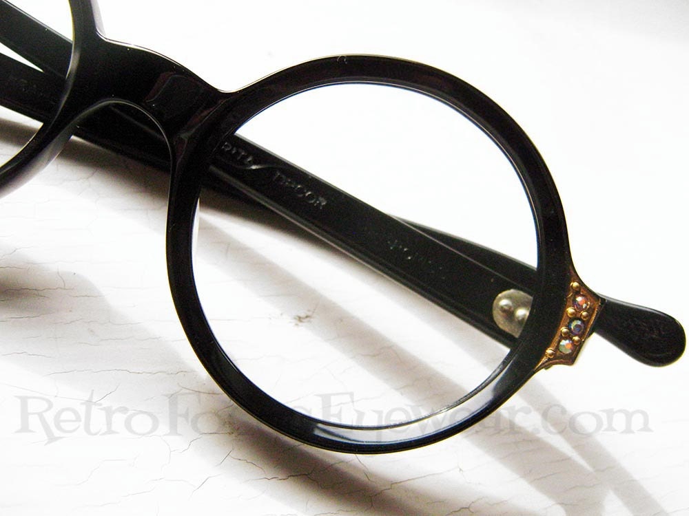 French Rhinestone Eyeglass Frames Vintage by BackThennishVintage