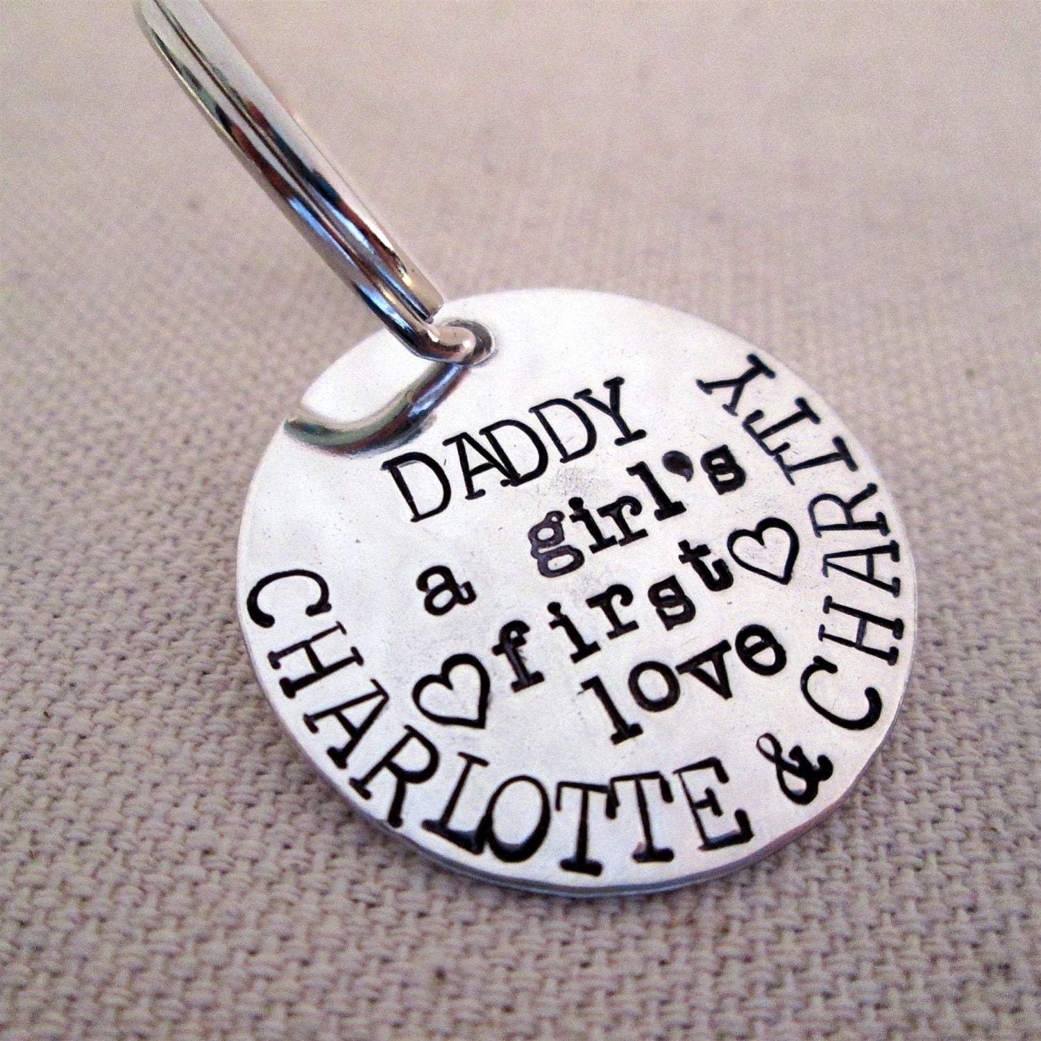 Daddy Keychain A girls first love Personalized Keychain