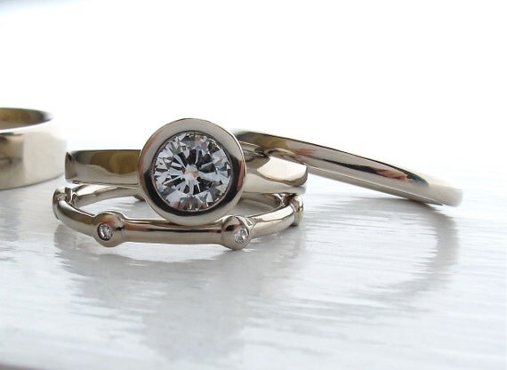 His and Hers 4 ring wedding set