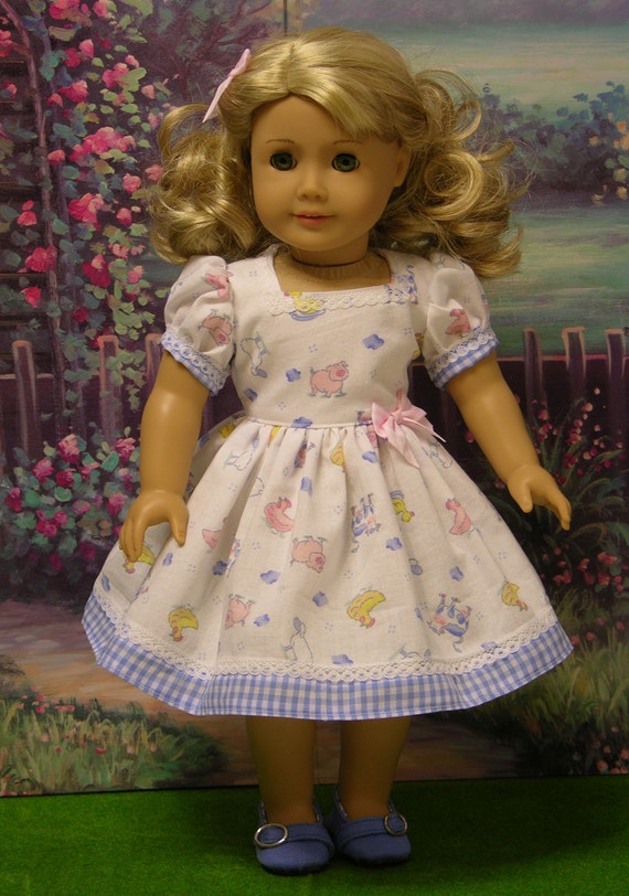 Down On The Farm vintage style dress for American Girl doll