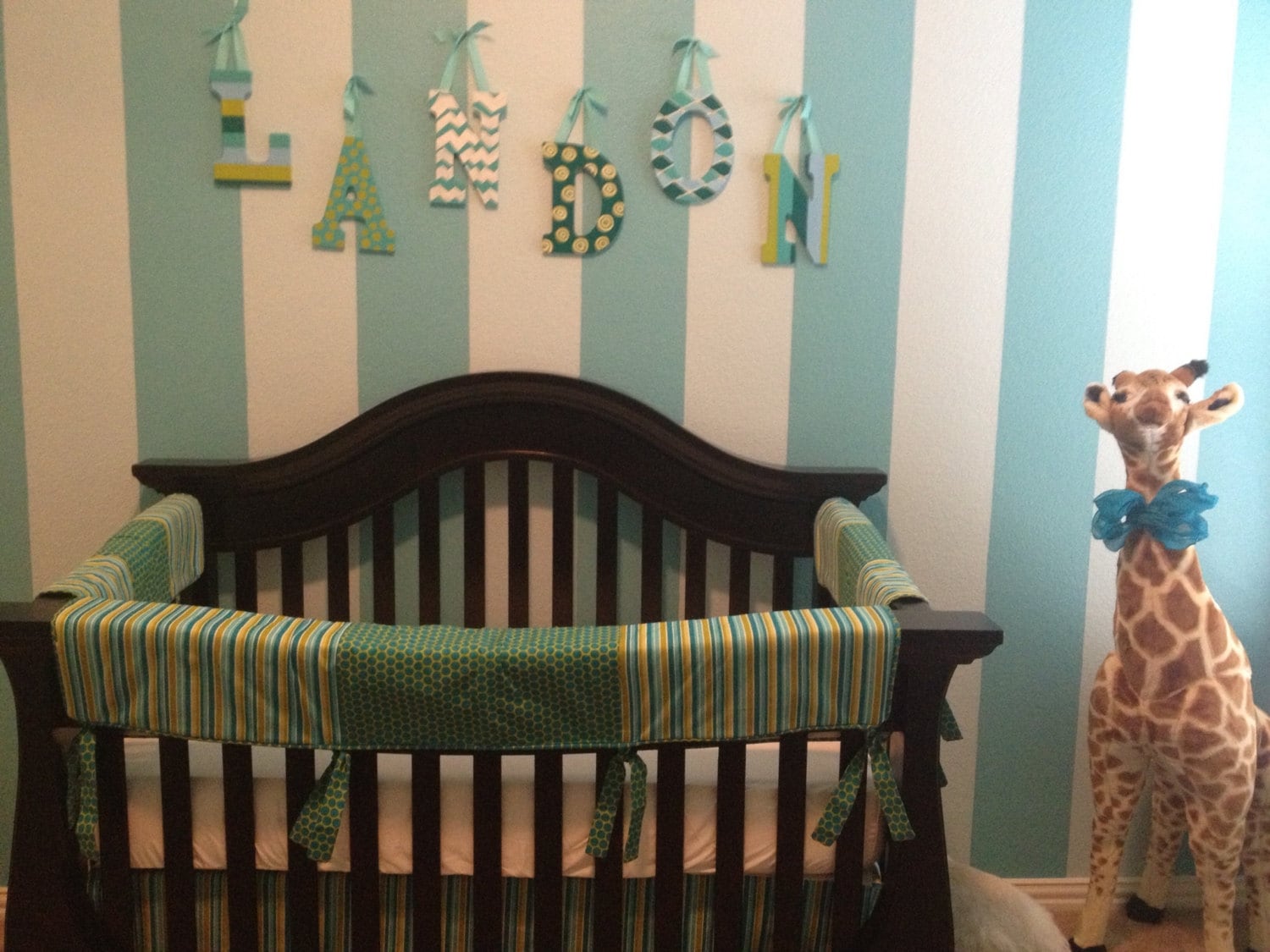 Crib Teething Guard Crib Rail Covers Protectors by RockyTopDesign