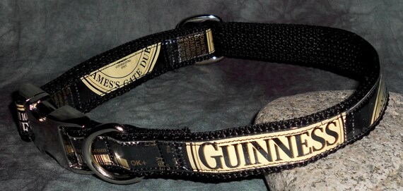Adjustable Dog Collar from Recycled Guinness Beer Labels