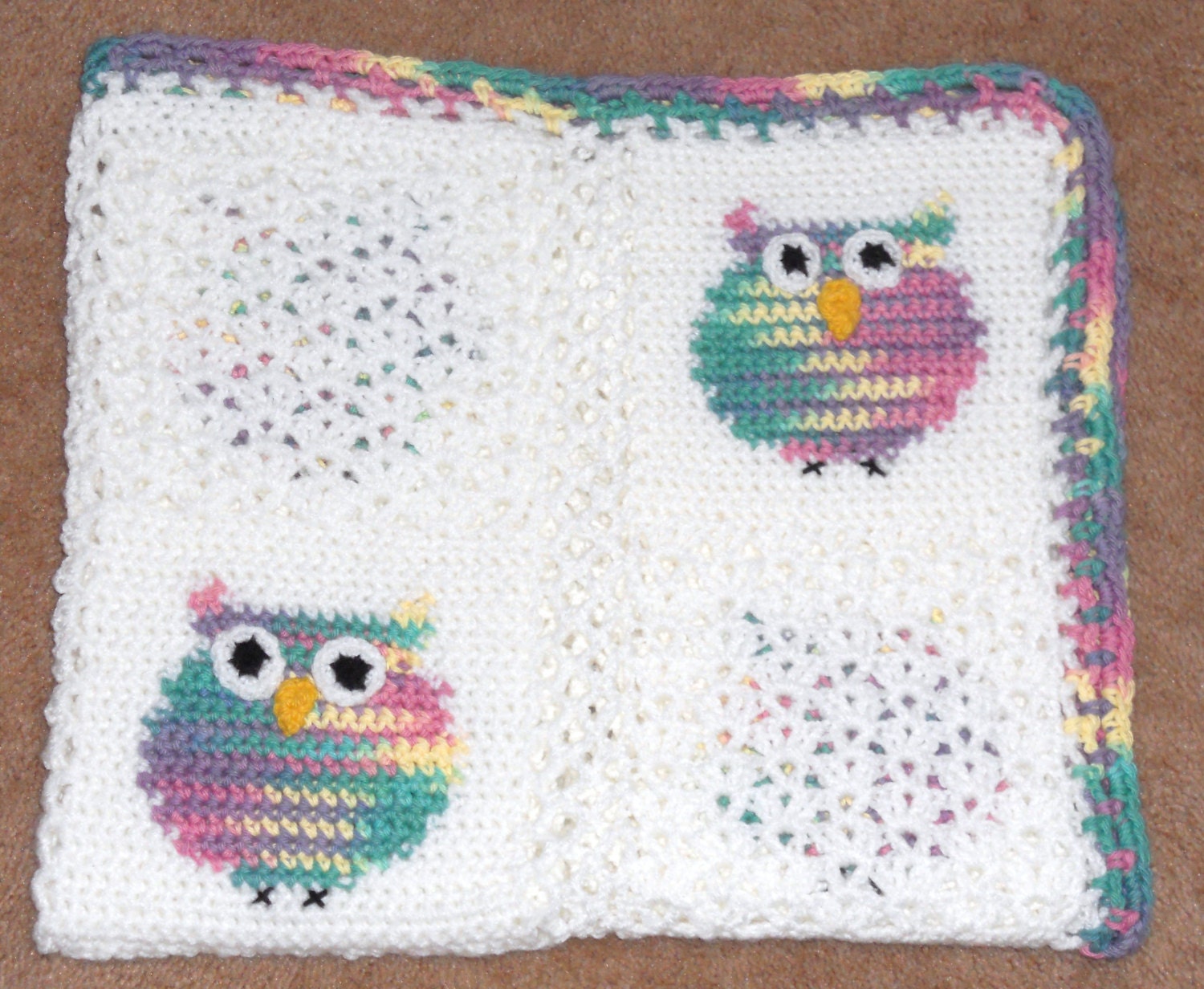 Crocheted Owl Baby Afghan