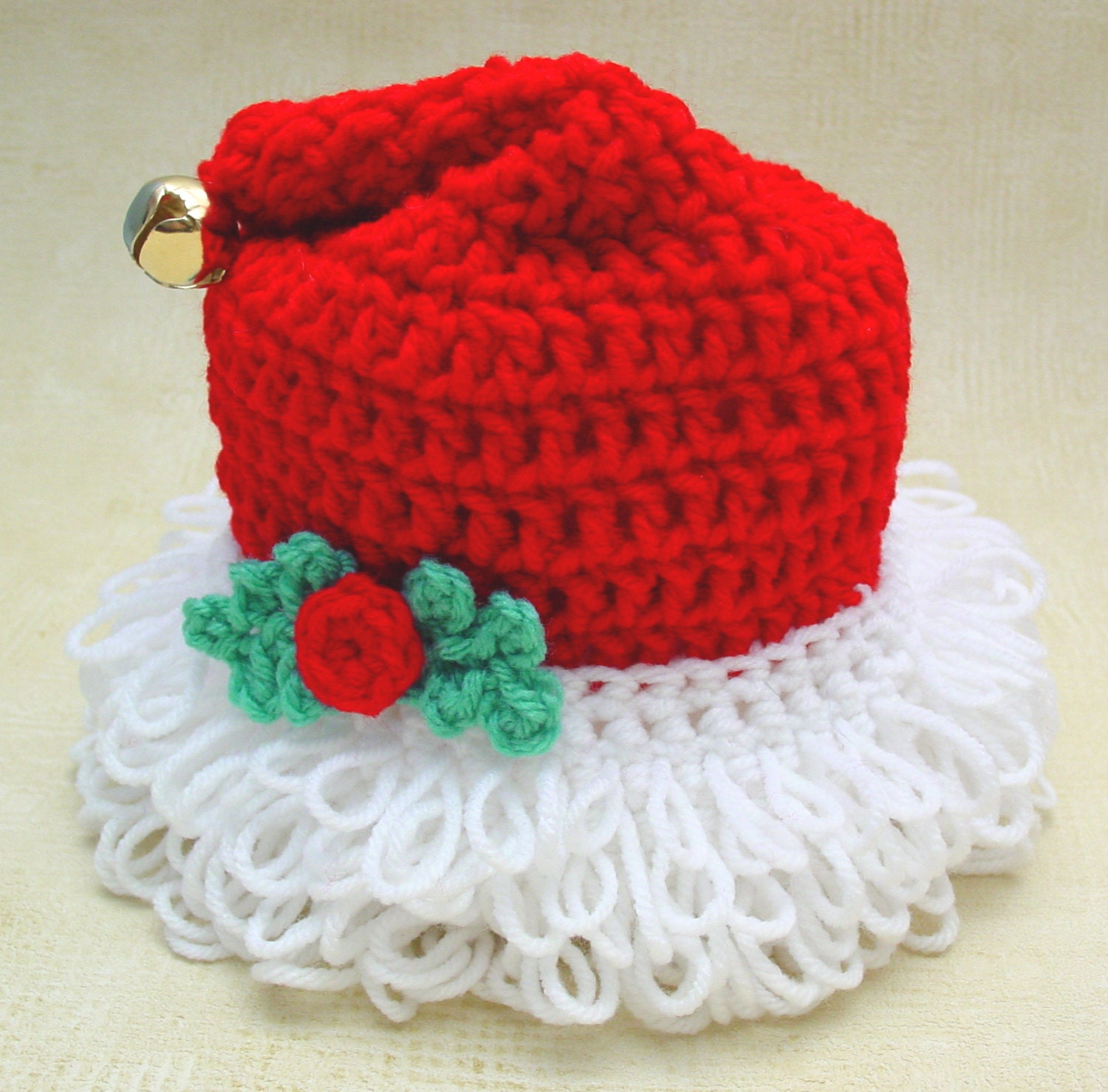 Santa's Hat TP Topper Crochet Pattern PDF