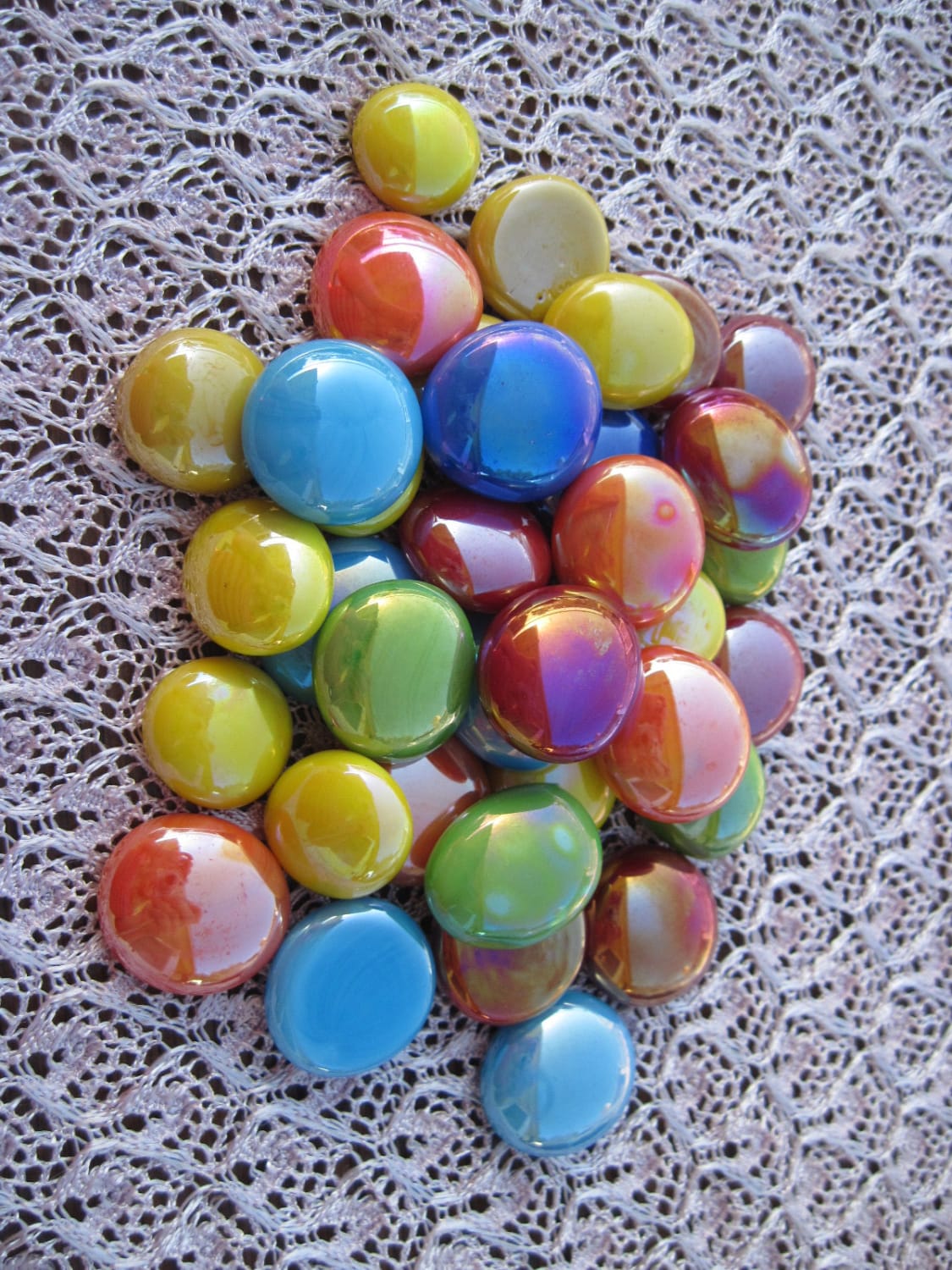 Tropical Mix Mosaic Glass Gems Iridized Glass by DesignsbyShellB