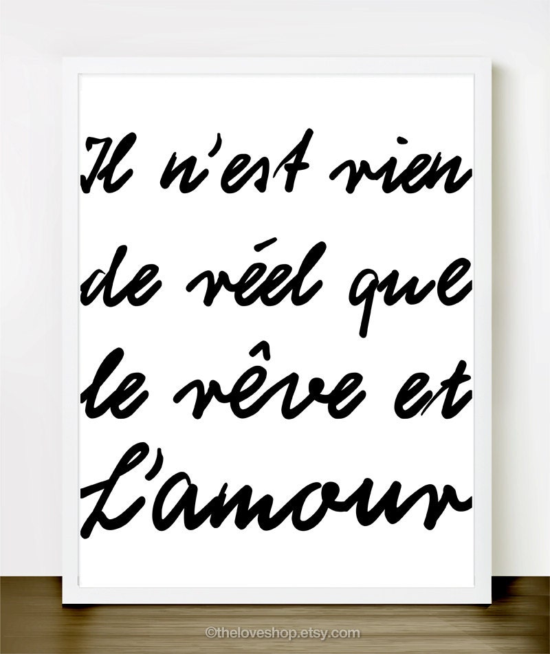 French Love Quotes ~ Popular items for french love quote on Etsy