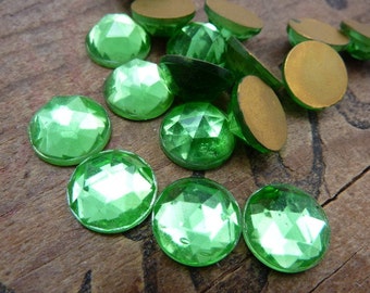 Vintage Rhinestone Rauten Rose Cut Glass Rhinestone 13mm (4)