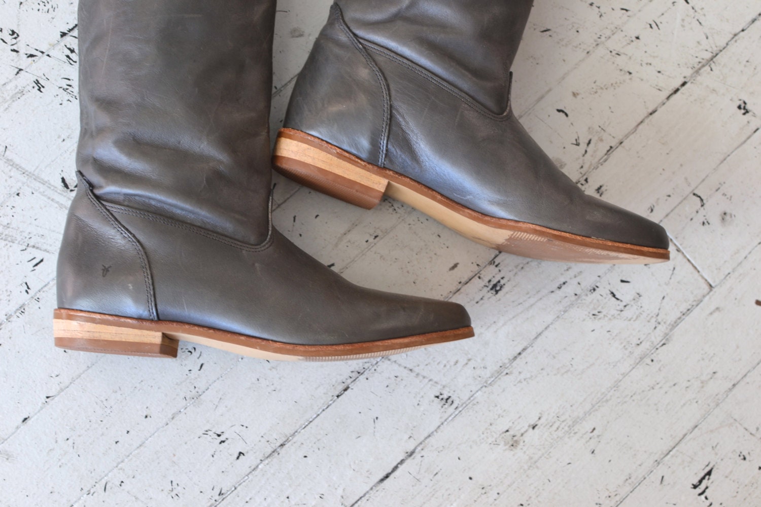womens boots grey leather