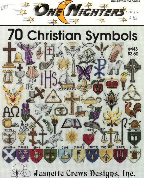 One Nighters 70 Christian Symbols Counted Cross Stitch Booklet