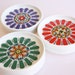 Funky colorful set of of 60s floral coasters made by Bavaria