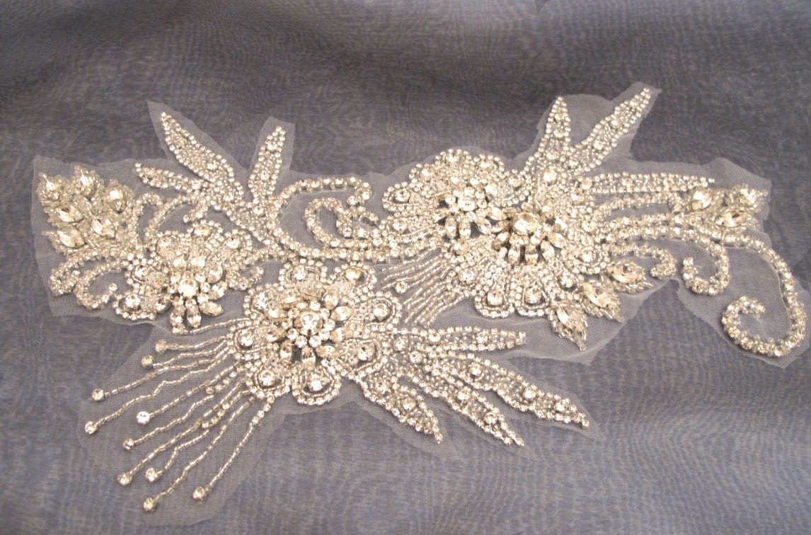 Rhinestone Applique For Wedding Dress Bridal Gown By Gebridal