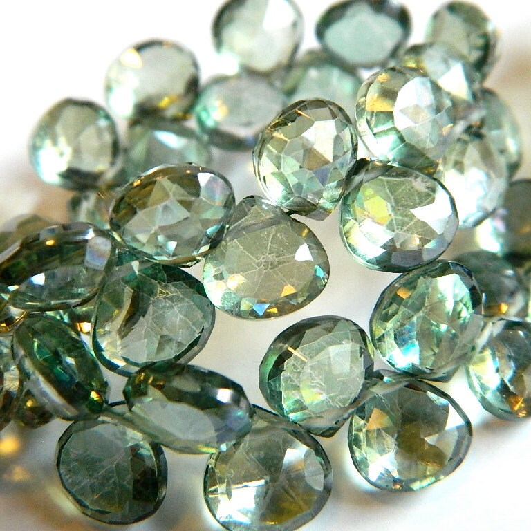 Mystic Light Green Quartz 9MM X 9MM Faceted Heart by aaarealgem