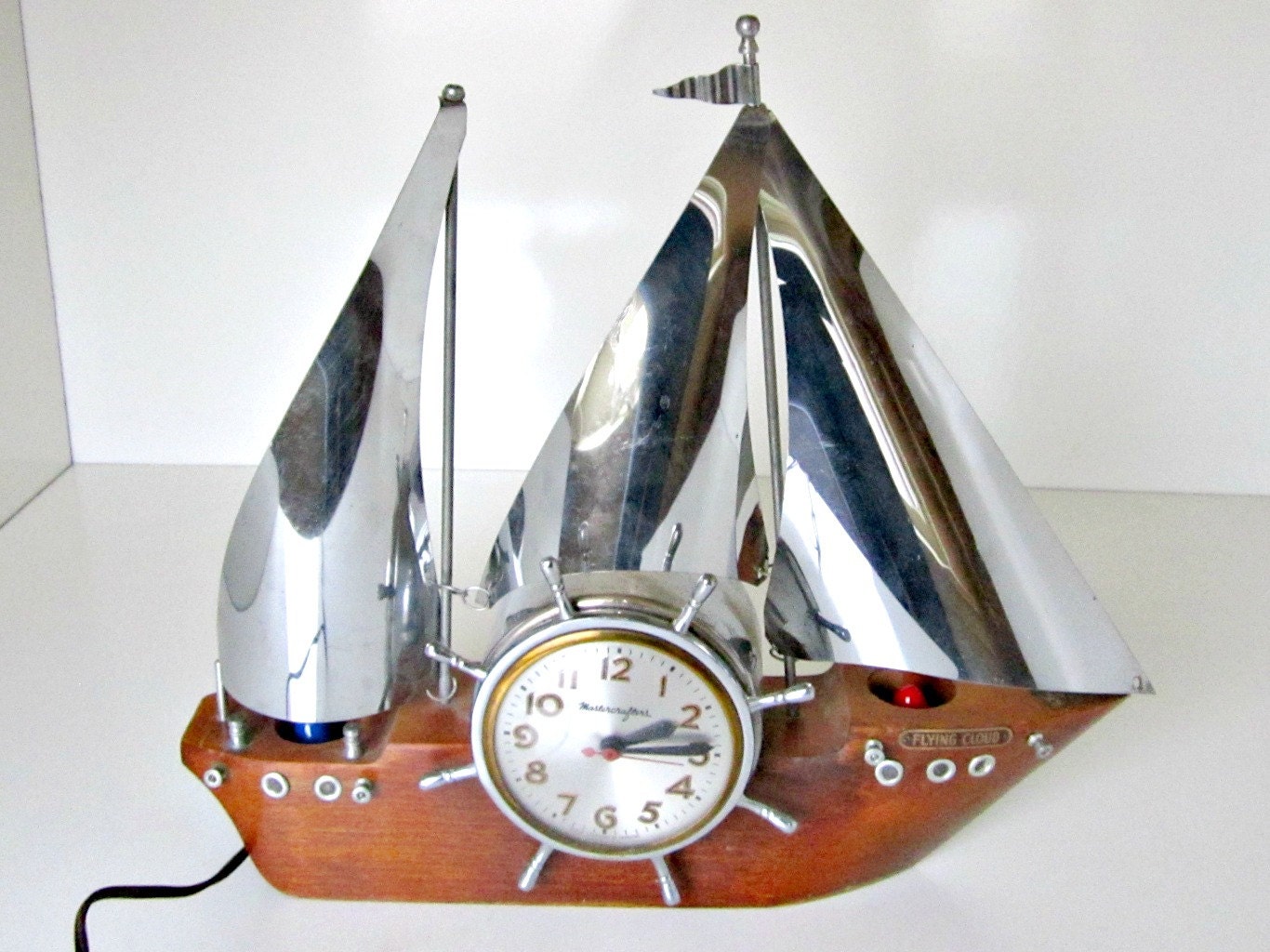 vintage wooden sailboat clock