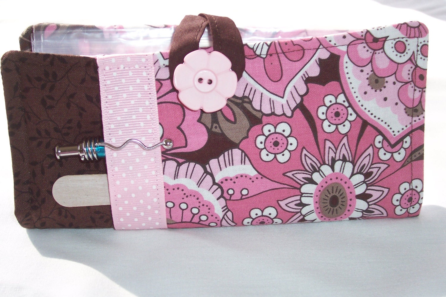 Girl On The Go Pouch Pink Chocolate Flowers Bridesmaid Gift
