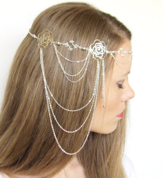 Wedding Circlet Silver Rose