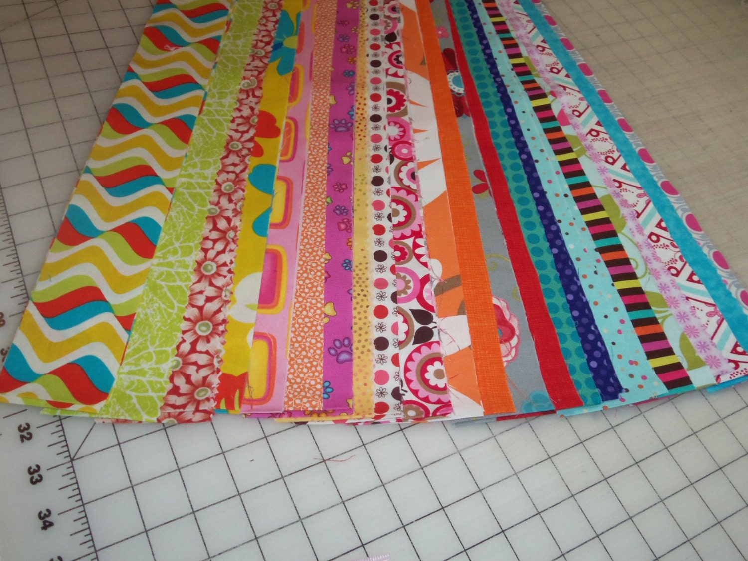 Fabric Jelly Roll in Colorful Patterns by DMJDesigner on Etsy