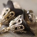 Miss Havisham layered black flower earrings