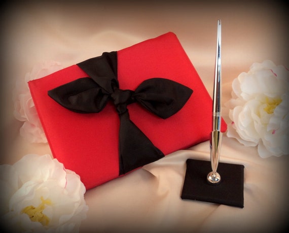 Knottie Style Satin Guest Book...You Choose The Colors..Shown in red/black