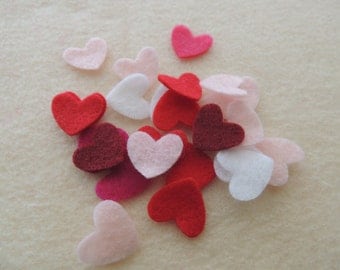 50- Die cut Small Felt Hearts, Valentines