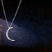 Mini Crescent Moon Necklace- Handcut Modern Silver Crescent Moon Shape