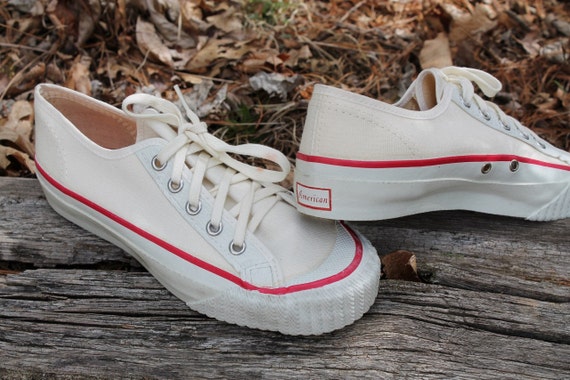 vintage 1970s AMERICAN canvas low top sneakers basketball