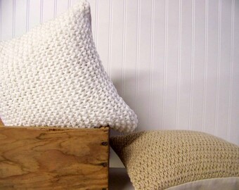 free shipping - knit pillow ivory - linen - snow - winter white - cozy - sweater pillow