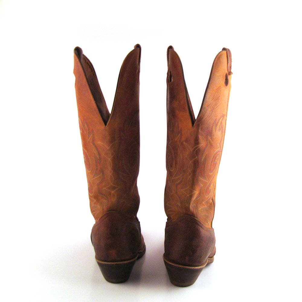 Men's Cowboy Boots Vintage 1980s Boulet Brown size 11 E