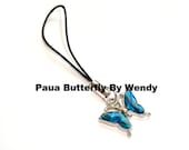 Paua Shell Butterfly Phone Charm
