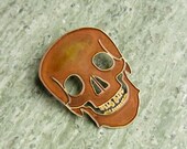 Brass Skull Brooch