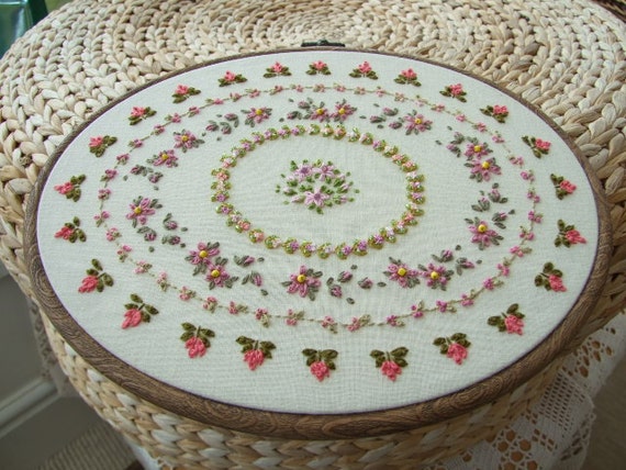 Hand Embroidered Wall Hanging by sweetheartsandroses on Etsy