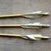 Cupid's Yellow Arrows - Vintage Arrows - Yellow Wooden Arrows with Real Feathers - Mustard - Geometric - Valentine's Day