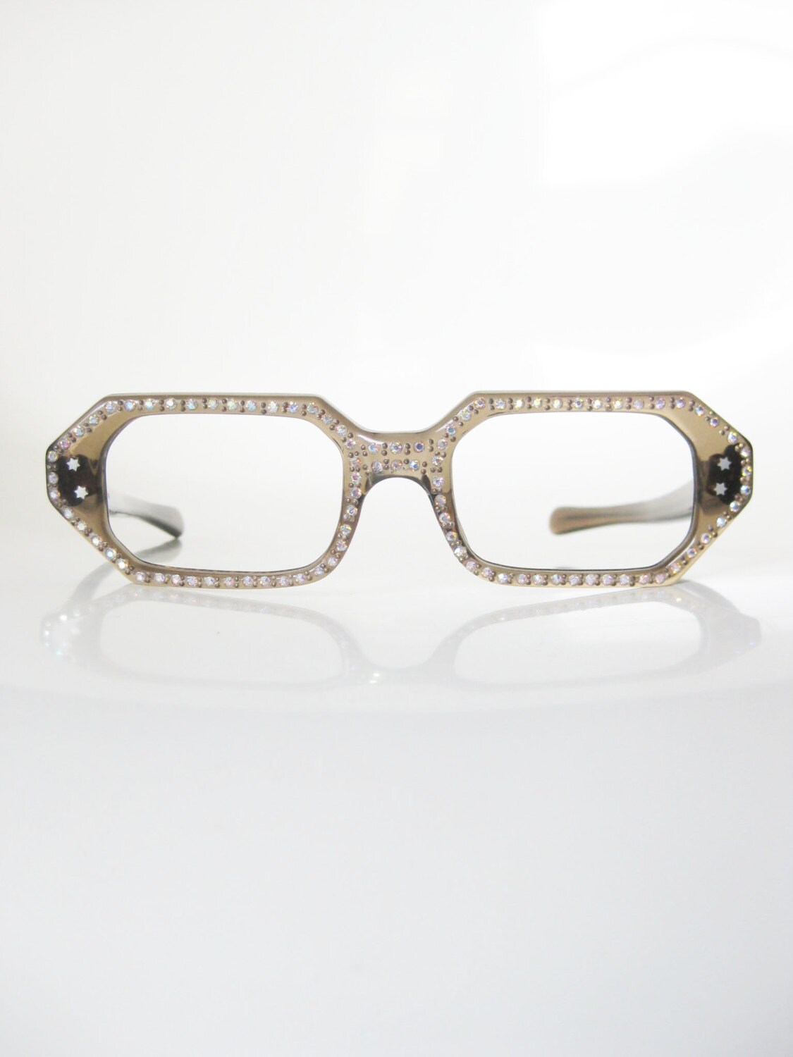 Vintage 1950s Eyeglasses Rhinestone French Frames Glasses