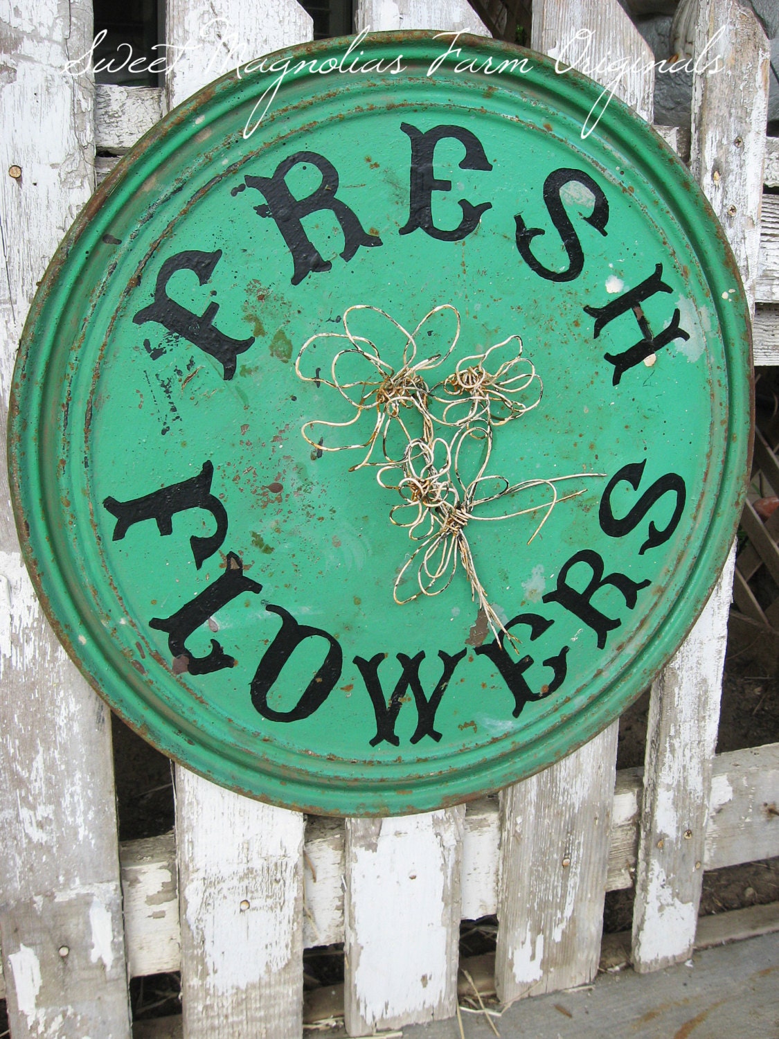 Reserved 4 Margaret Vintage Fresh Flowers Metal Sign Garden