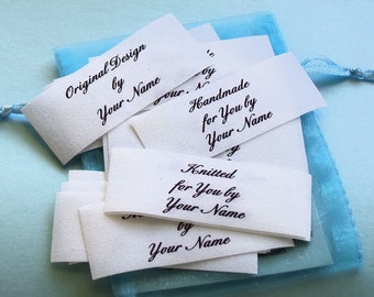 Sew In Cotton Fabric Custom Clothing Labels Name Tags Identification Personalized Brand Washable Colorfast Qty 27 - 1 x 2 1/2 Inch