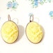 50% OFF - Melts Like Lemon Drops - Vintage Yellow Rose Earrings