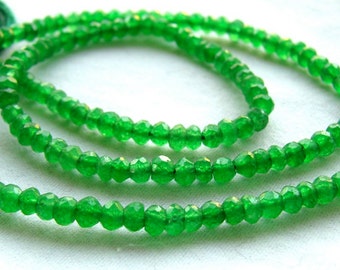Green Mystic Quartz Faceted Rondelles, 13.5 inches, 3mm (12k21)