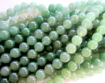 Aventurine beads green 8mm spacers natural stone jewelry supplies quartz gemstone 16 inch strand MSMC-P7