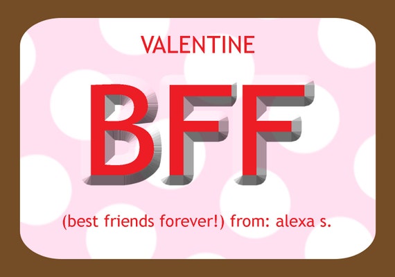 Valentine Cards for Kids Classroom BFF Best Friends Forever Text Phone