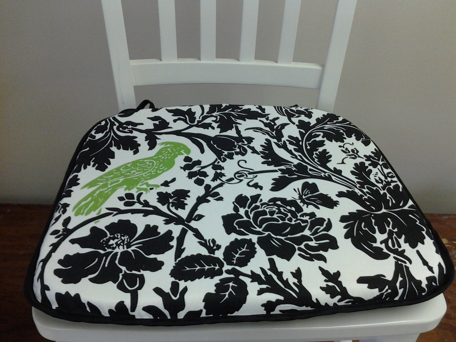 Set of 4 flat chair pads seat cushions 1 inch thick foam