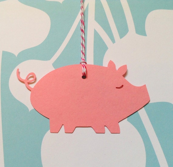 Pig Tags 12 Pink Tags for Gifts or Party Favors