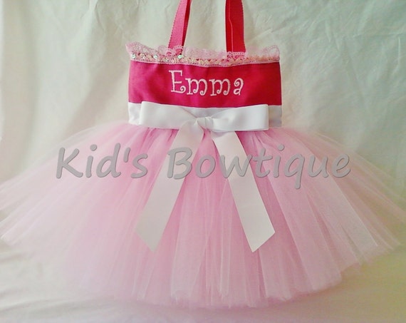 Personalized Pink Beauty and Elegance Tutu Tote Bag - Flower Girl Tutu Bag