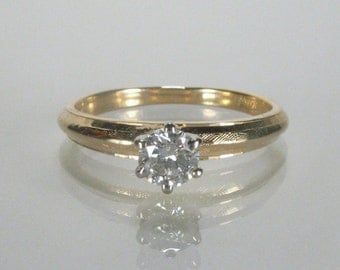 Vintage Diamond Solitaire Engagement Ring - 0.22 Carat
