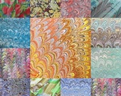 hand marbled paper  .10 sheets 19.5