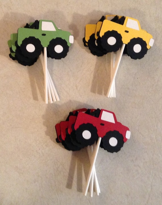 Monster Truck cupcake toppers Party Supplies by Scrappin2gether