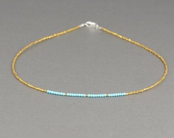Vermeil gold Sterling silver and turquoise necklace
