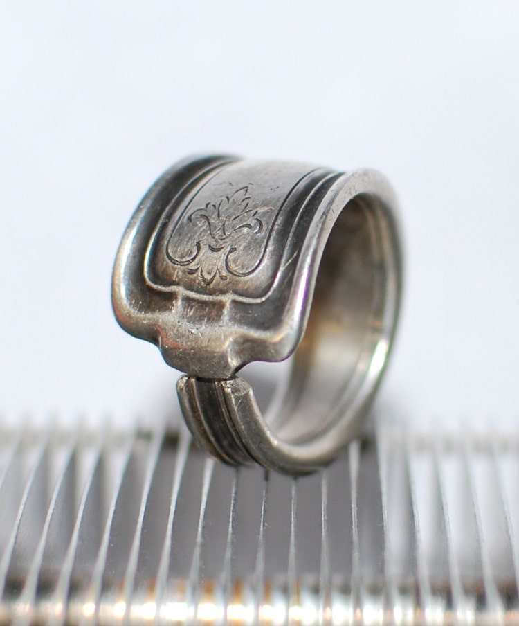 Silver Plated Antique Spoon Ring 1847 Rogers Bros by dremeWORKS